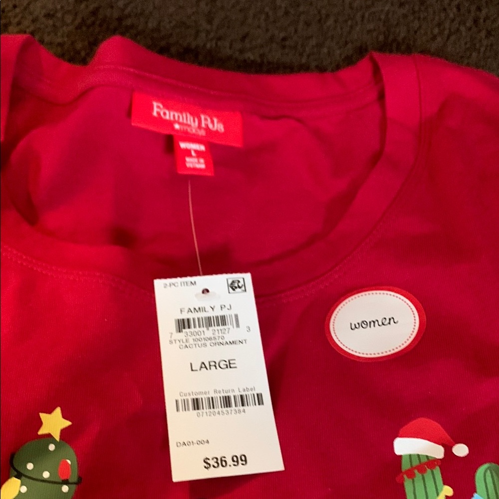 Pajamas Red Festive Cactus Sleepwear - Picture 4 of 4
